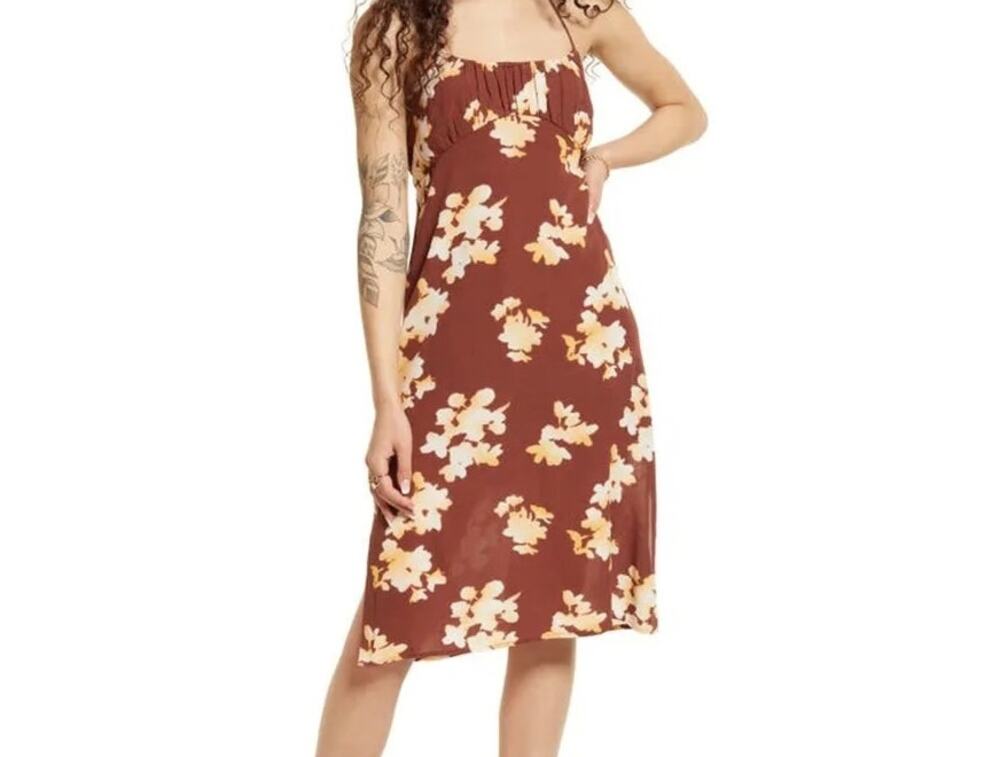 New ~ BP. NORDSTROM ~ Halter Neck Midi Dress Size XS/S Vacation 100% VISCOSE